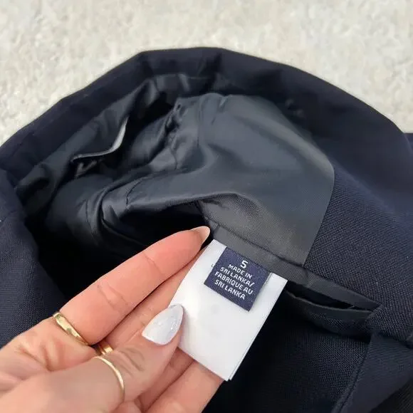 Lands End Little Boys Navy Blue 2 Button Blazer Sz 5 Wool Blend Preppy - Picture 5 of 6